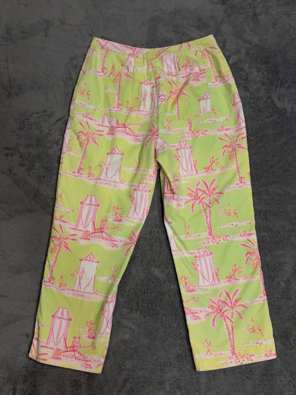 Vintage Lilly Pulitzer Cabana Banana Capri Pants Women's Size 8 Pink Green - Picture 11 of 11